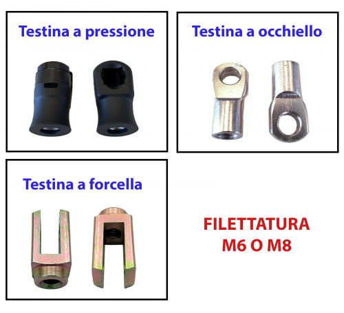 Eyelet, Quick-Type of Fork End Fitting for Gas Springs, M6 or M8 End Fittings